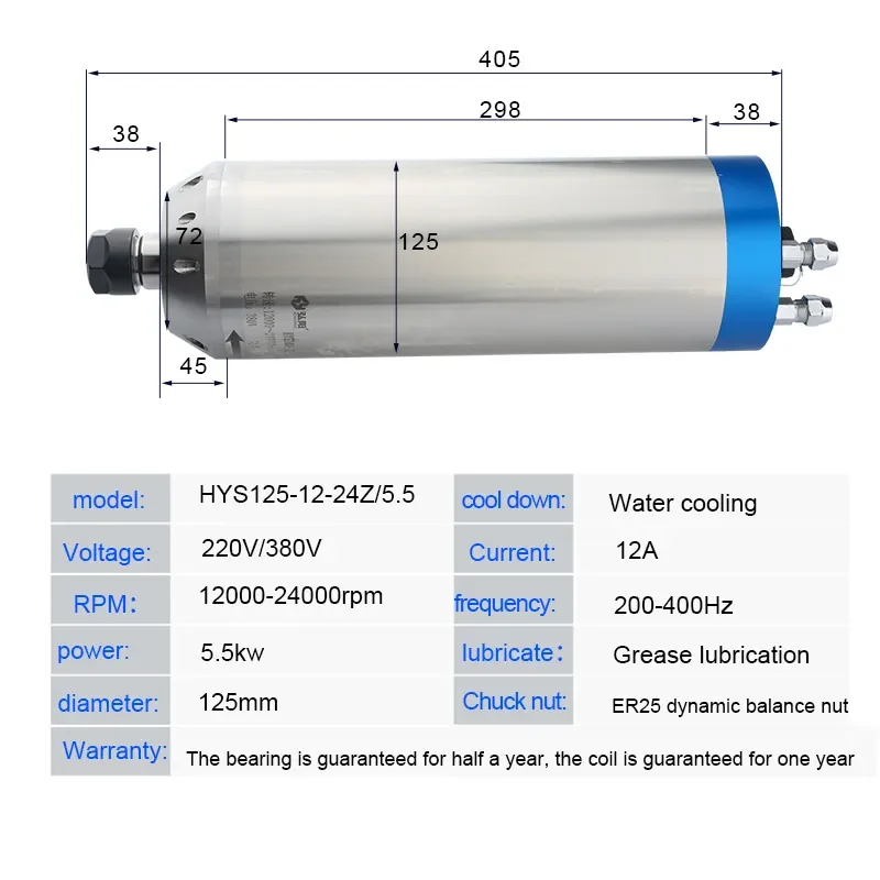 

Engraving machine mini word stone bullet diameter 100 water cooled 5.5KW spindle motor