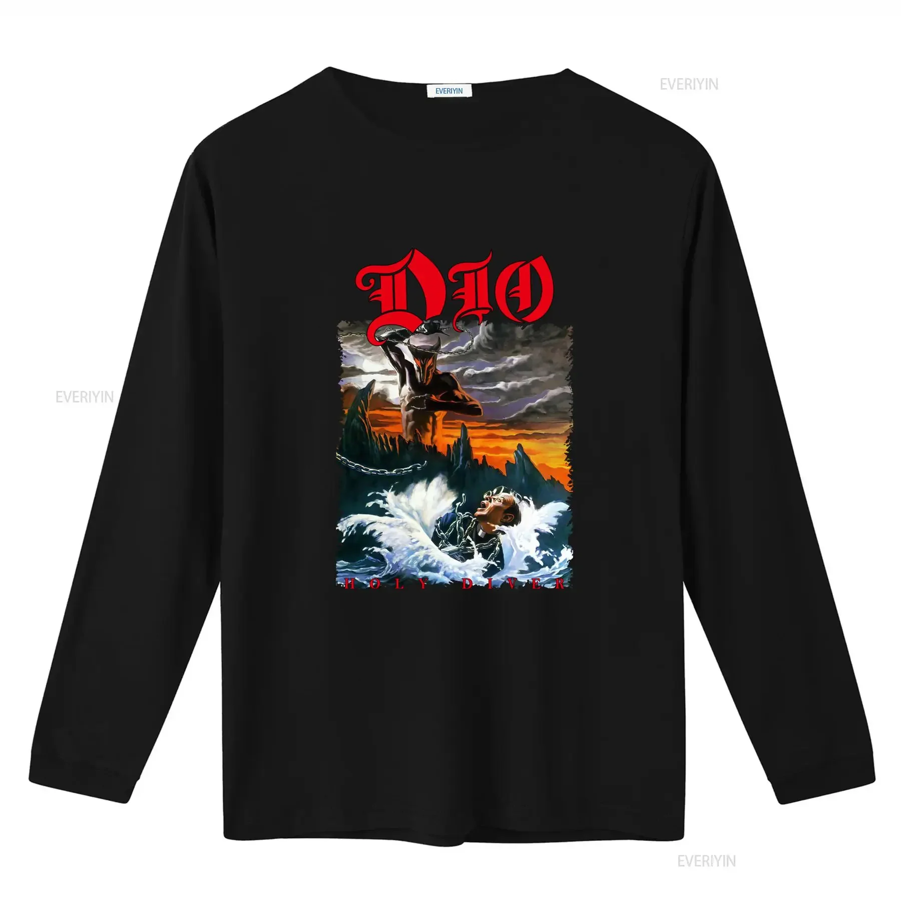 DIO Holy Diver T Shirt for Men Available in Sizes S to 5XL vintage Washed Stretched Slightly designer clothes graphic Casual