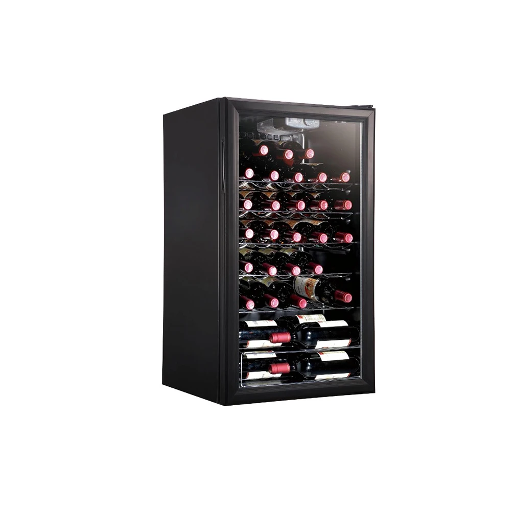 Réfrigérateur à vin électrique 98L, compresseur autoportant, pour exposition de bière et de vin, pour hôtels et ménages