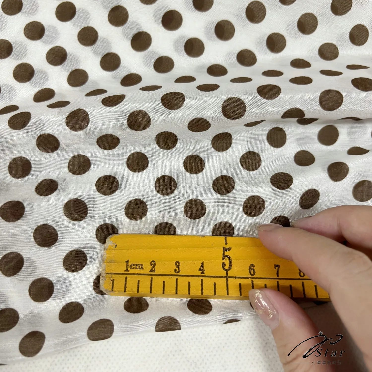 Soft Skin-Friendly White Background Brown Polka Dot Silk Cotton Fabric Shirt Dress Small Dot Silk Fabric