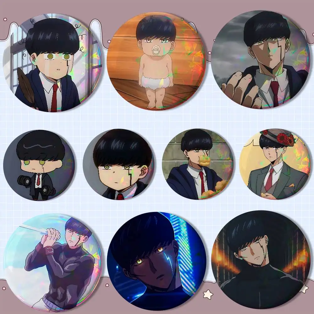 

Manga Mashle Magic and Muscles Round Exquisite Badge Brooches Creative Pins For Clothes Hat Backpack Gift Accessories