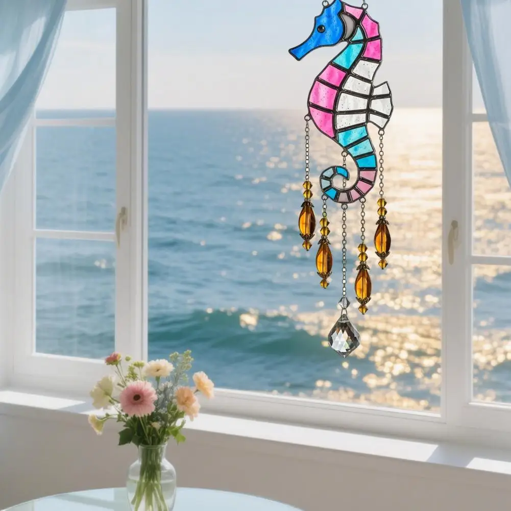 Practical Sun Coastal Sea Sun Set Starfish Seahorse Window Hanging Decor Fantasy Ocean-inspired Balcony Ornament Sun for Home