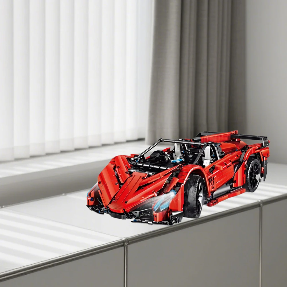 الطوب الصغير سوبر سباق السيارات نموذج اللبنات 2615 قطعة غرفة السيارة التقنية الديكور لعب للأطفال هدايا عيد الميلاد عيد الميلاد #6