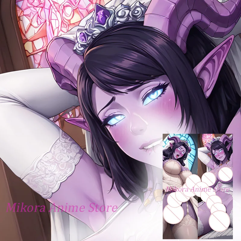 

Dakimakura Draenei Futa Anime Body Pillow Cover Double Sided Print Life Size Pillowcase Gift