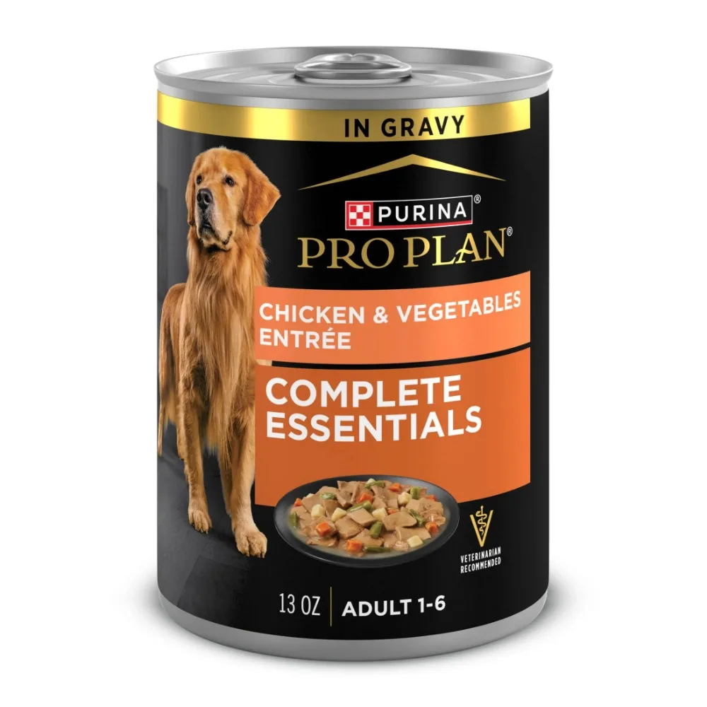 

Complete Essentials Slices Chicken and Vegetables Entree in Wet Dog Food Gravy, 13 oz Cans (12 Pack)