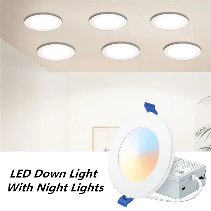 

LED Down Light With Night Lights 3 Modes Recessed Downlight Ceiling Light Round Led Panel Light 110V Led Spot Light 9W 12W