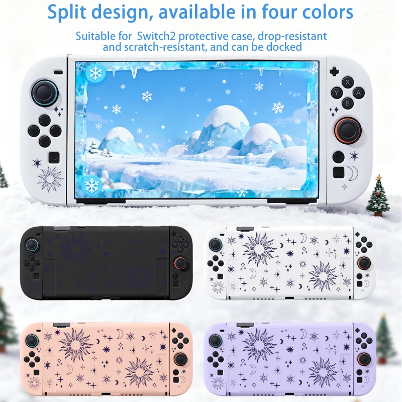 

Подходит для Nintendo Switch2 Joy-Con, защитный чехол с ручкой, силиконовый защитный чехол с полной обложкой, рождественский тематический стиль