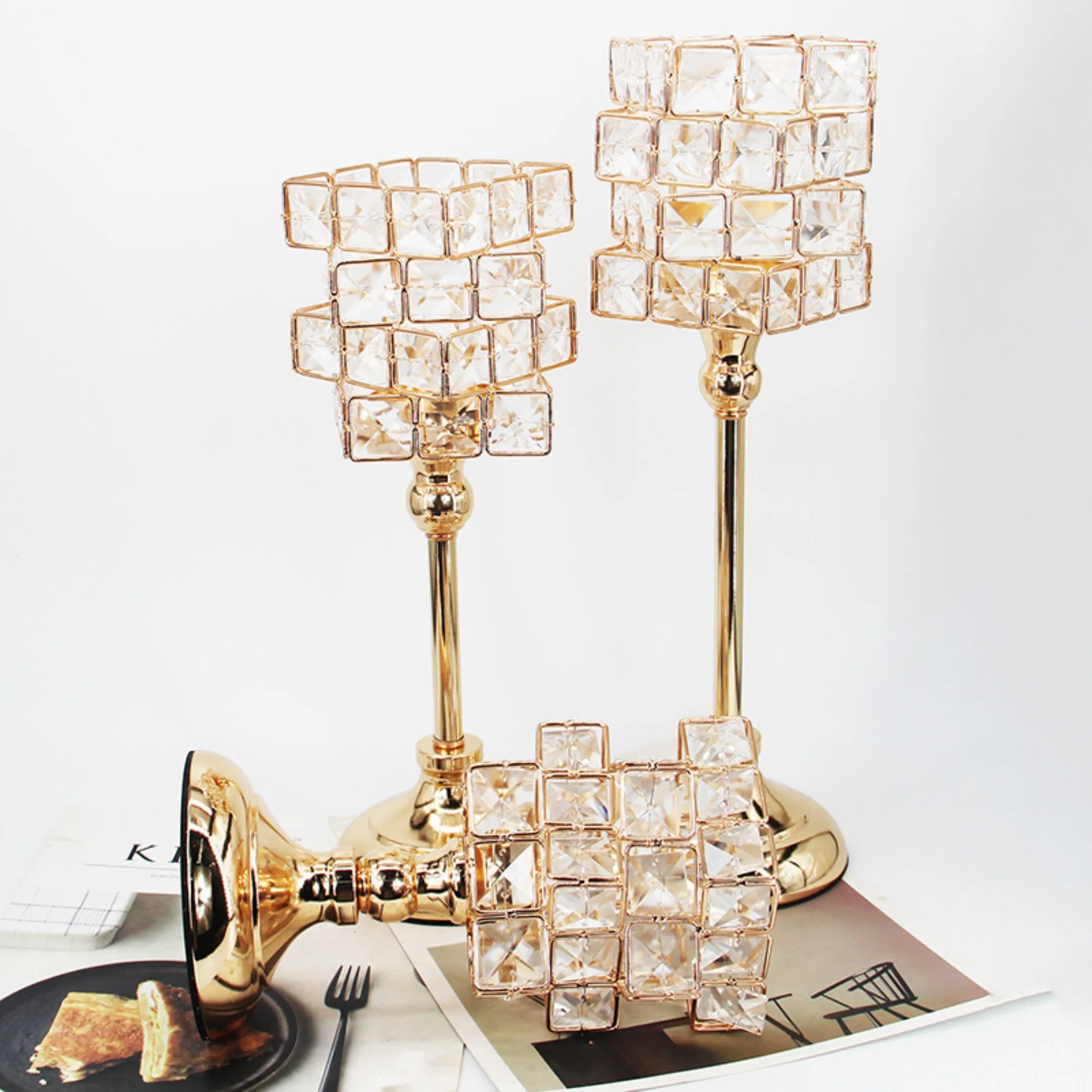 1 adet altın kristal ayağı mum - Event & Party Supply incelemesi ve fiyatı