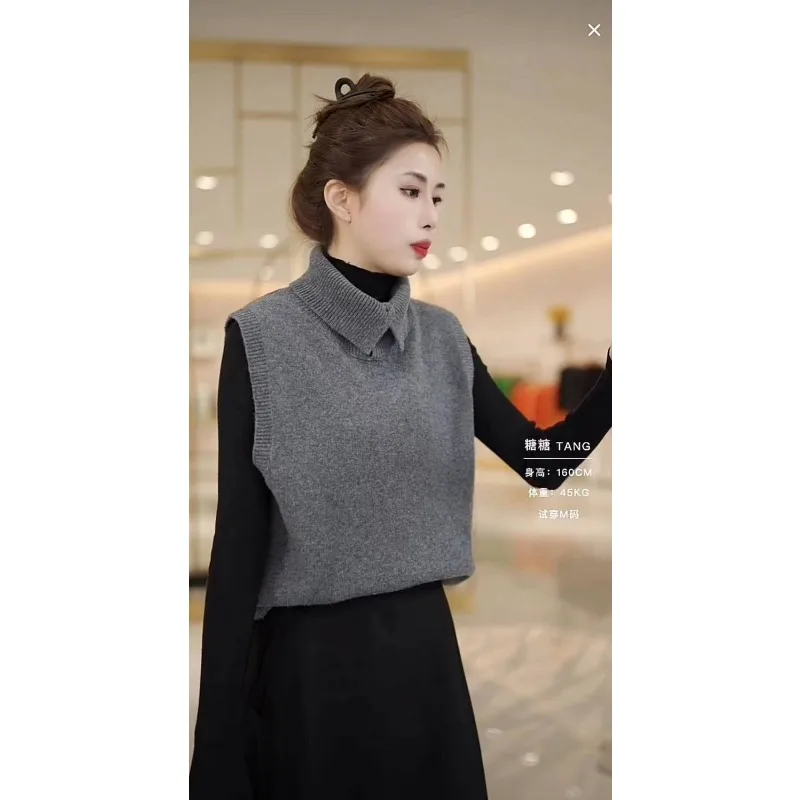 سترة محبوكة بتصميم عصري للنساء لخريف وشتاء 2025 سترة جديدة فضفاضة ذات طبقات #2