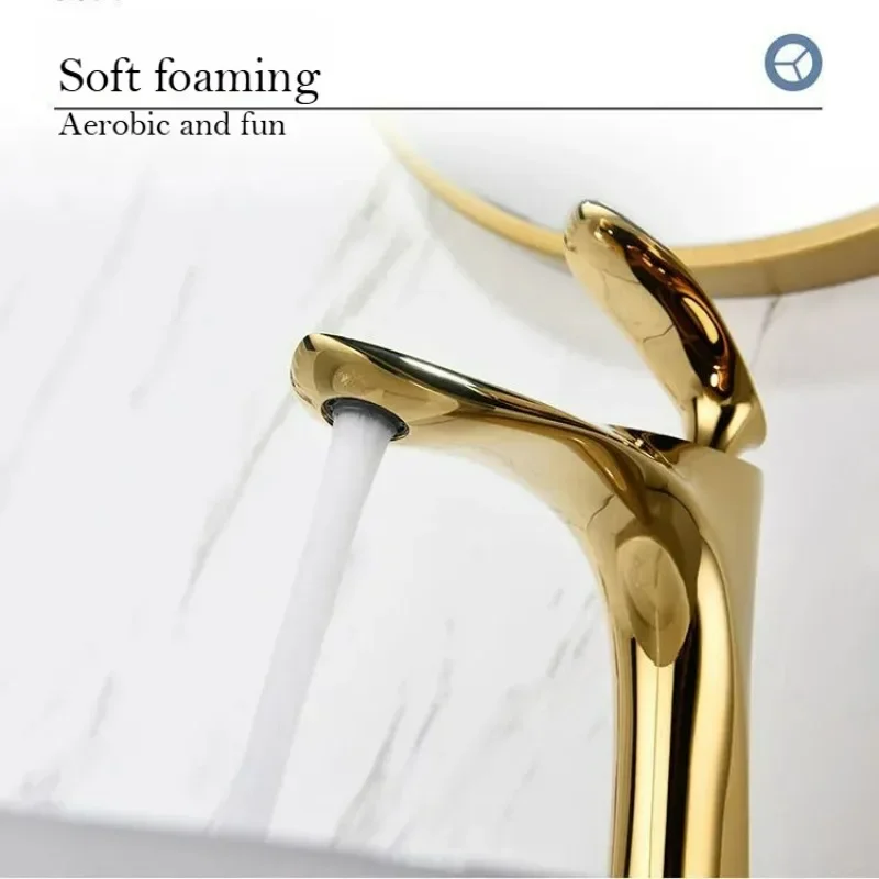 Nordic Style Bathroom Faucet Brass Rose Gold Hot And Cold Water Countertop Sink Brushed Gold Gray Black Basin Faucet