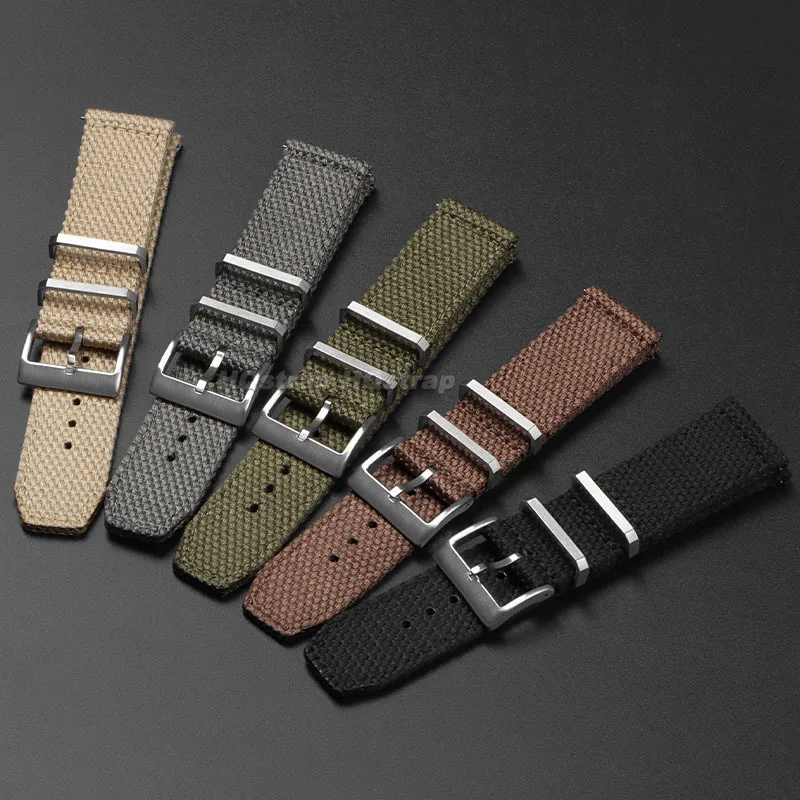 면 나일론 밴드 소프트 캔버스 스트랩, 범용 퀵릴리즈 밀리터리 스포츠, 편안한 손목 밴드 교체 팔찌, 20mm, 22mm