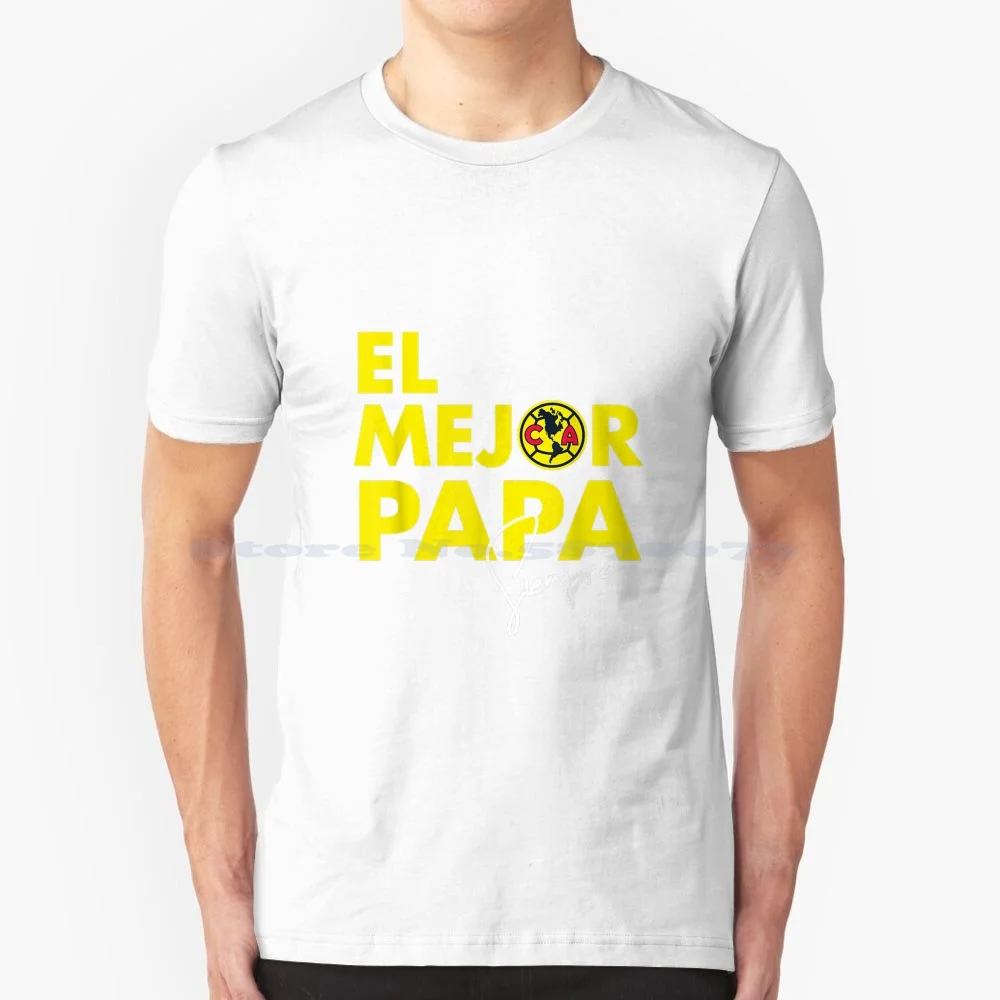 Club America-El Mejor Papá Siempre T Shirt 100% Cotton Tee Club America El Mejor Papá Siempre