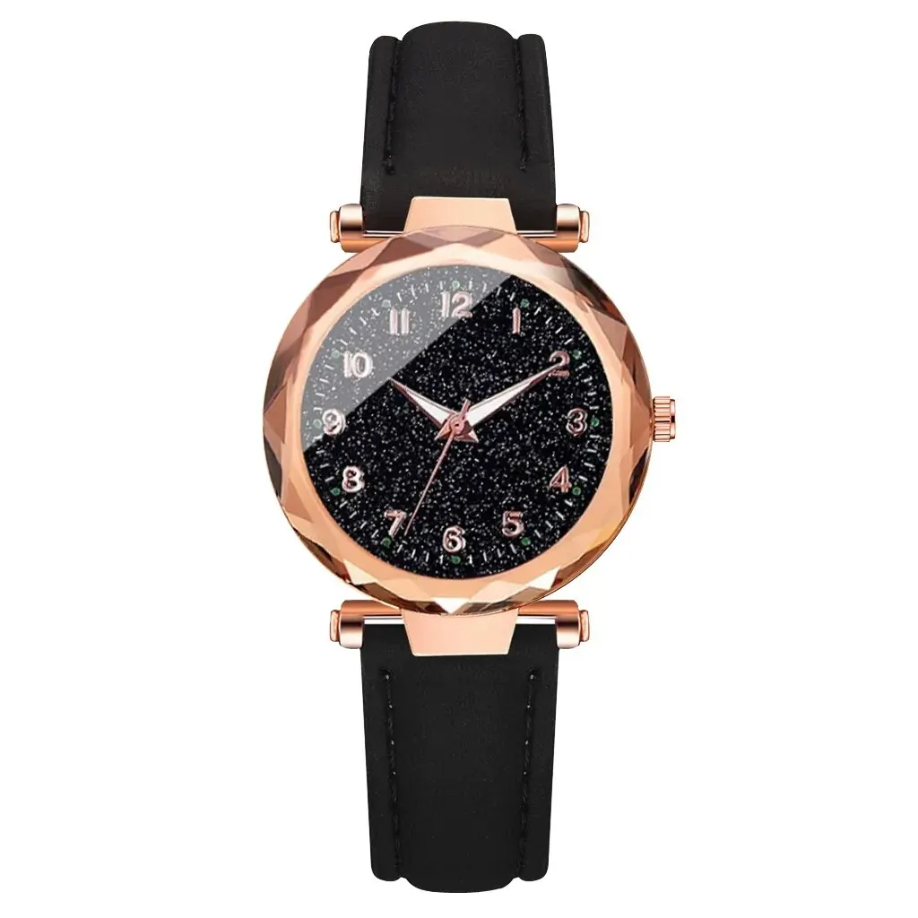 5pcs Set Womens Watches Set Ladies Fashion Watch Black Female New Simple Casual Womens Analog WristWatch Bracelet Gift No Box