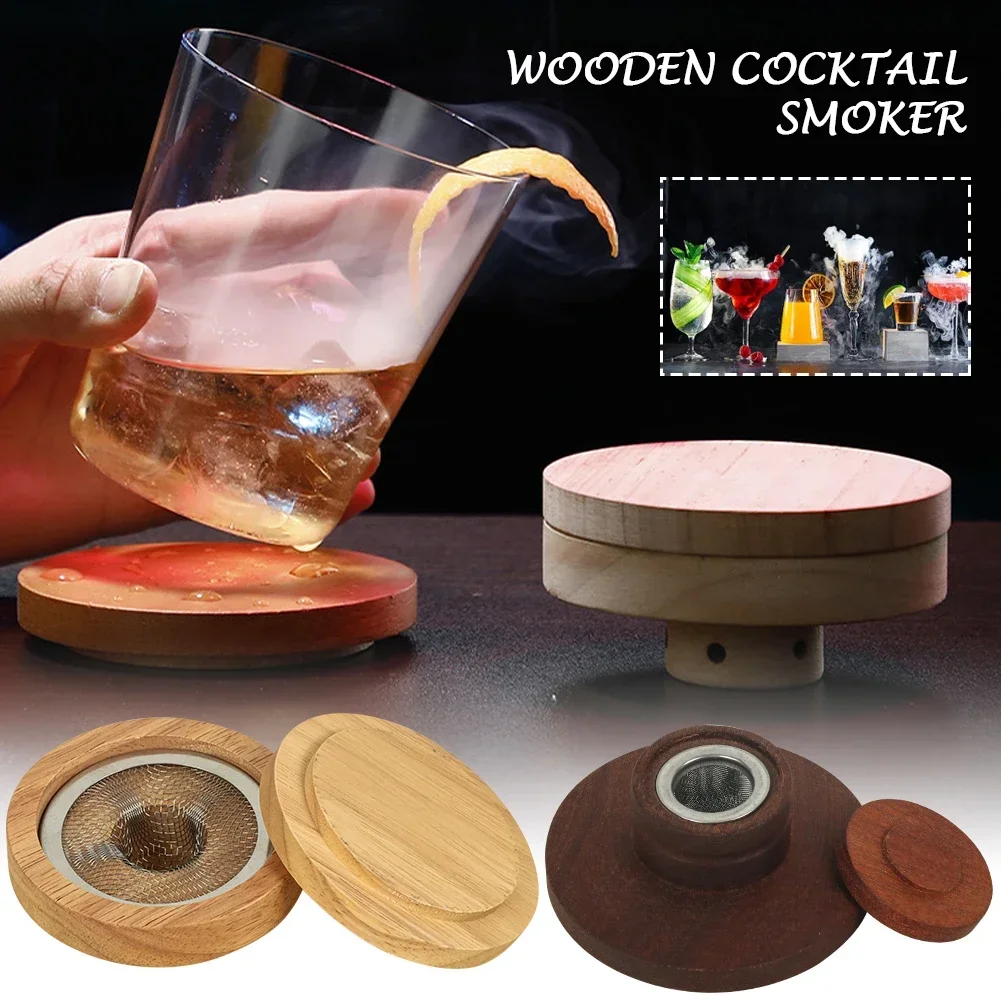 المهنية ويسكي كوكتيل المدخن عدة الطراز القديم مدخنة شرب المدخن مع رقاقة الخشب بار أدوات جزيء هدايا للأصدقاء #3