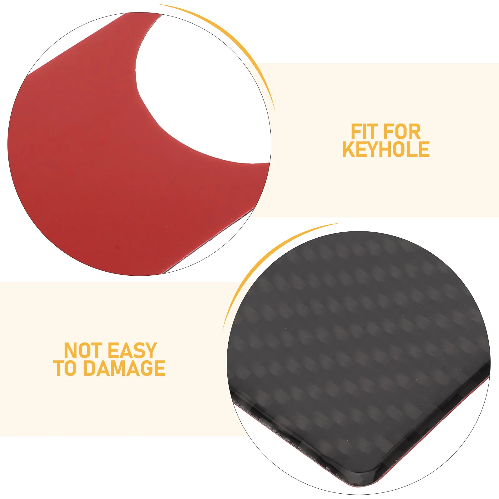 Car Carbon Fiber Keyhole Decal Black Ignition Trim Interior Decoration Carbon Fiber Vehicle Ignition Keyhole Sticker for