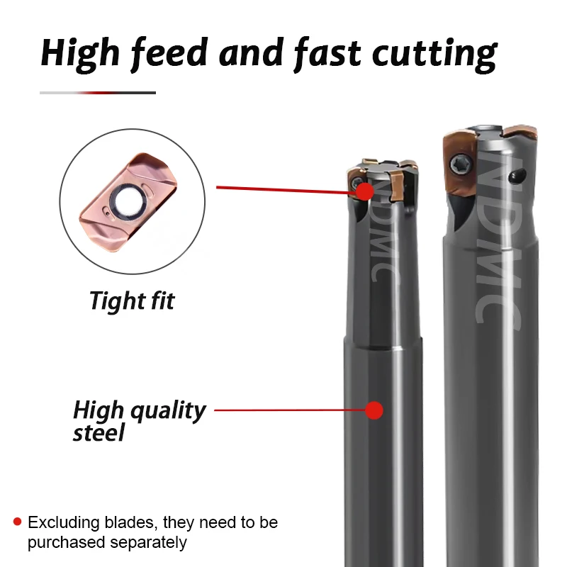 LNMU02 LNMU03 CNC Bubut Dua Sisi Pisau Paduan Keras Sisipan Penggilingan EXN02R EXN03R Batang Pemotong Penggilingan Pakan Cepat Diameter Kecil