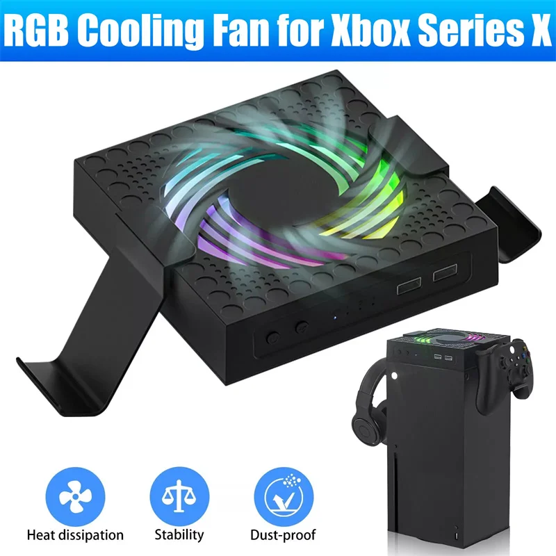 Cooling Fan Stand For Xbox Series X Accessories Top Dust Proof Cover 3 Speed Adjustable Host Heat Dissipation Dock