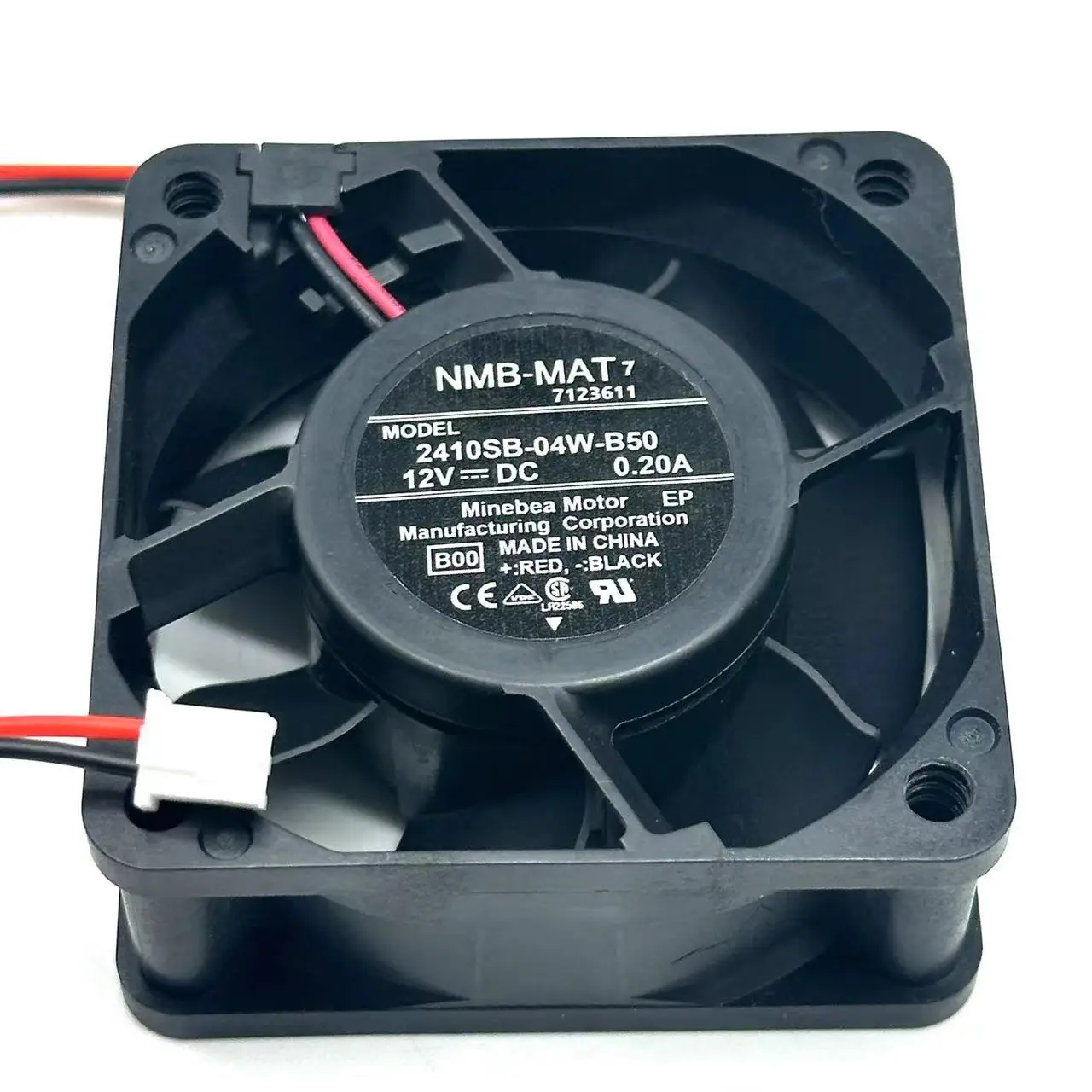 NMB 2410SB-04W-B50 B00 DC 12V 0.20A 60x60x25mm 2-Wire Server Cooling Fan