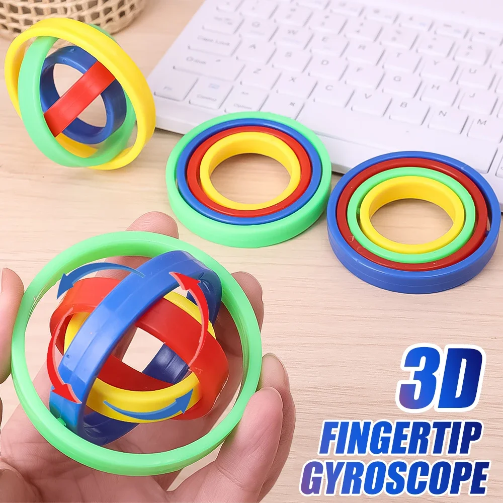 Stress Relief Sensory Fidget Toys para Crianças, 3D Novidade Rainbow, Finger Spinners, Descompressão, Jogos de Inteligência, 1-6Pcs