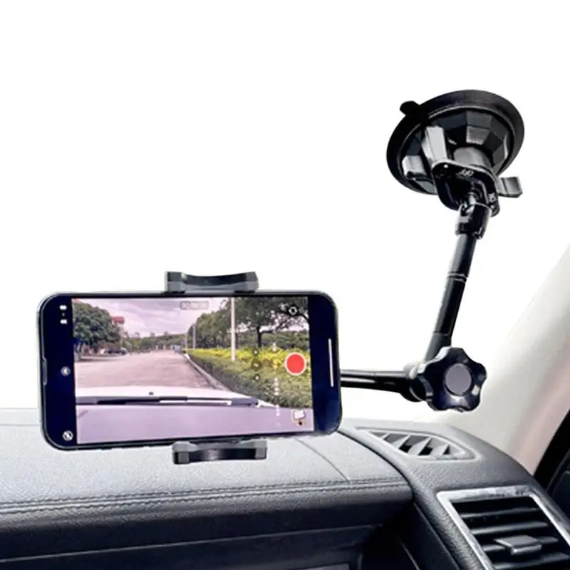 Car Long Arm Suction Cup Phone Holder Mount Adjustable Ball Head Cell Phone Holder Standard For Car Dashboard Windshield