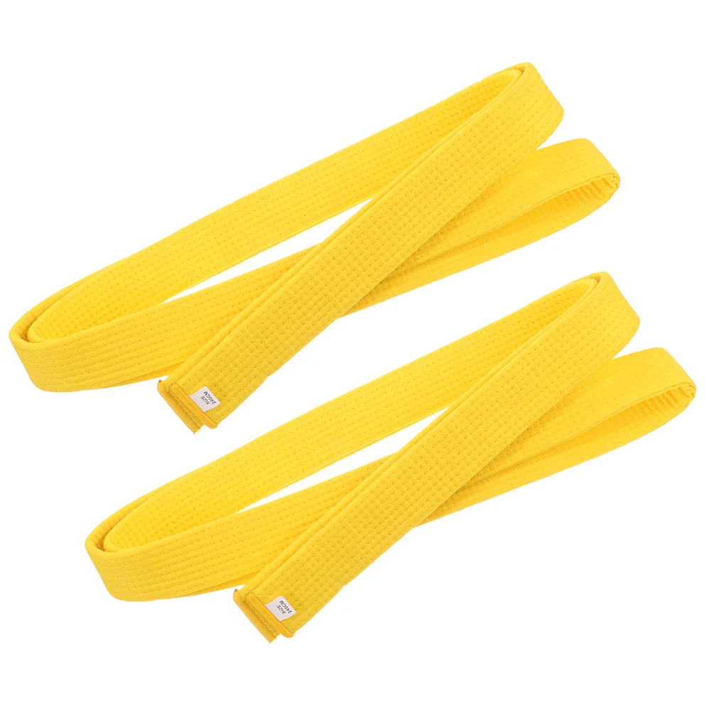 

2 Pcs Kids Belt Taekwondo Boys Colored Ranking Cotton for Men Yellow Karate Belts Child