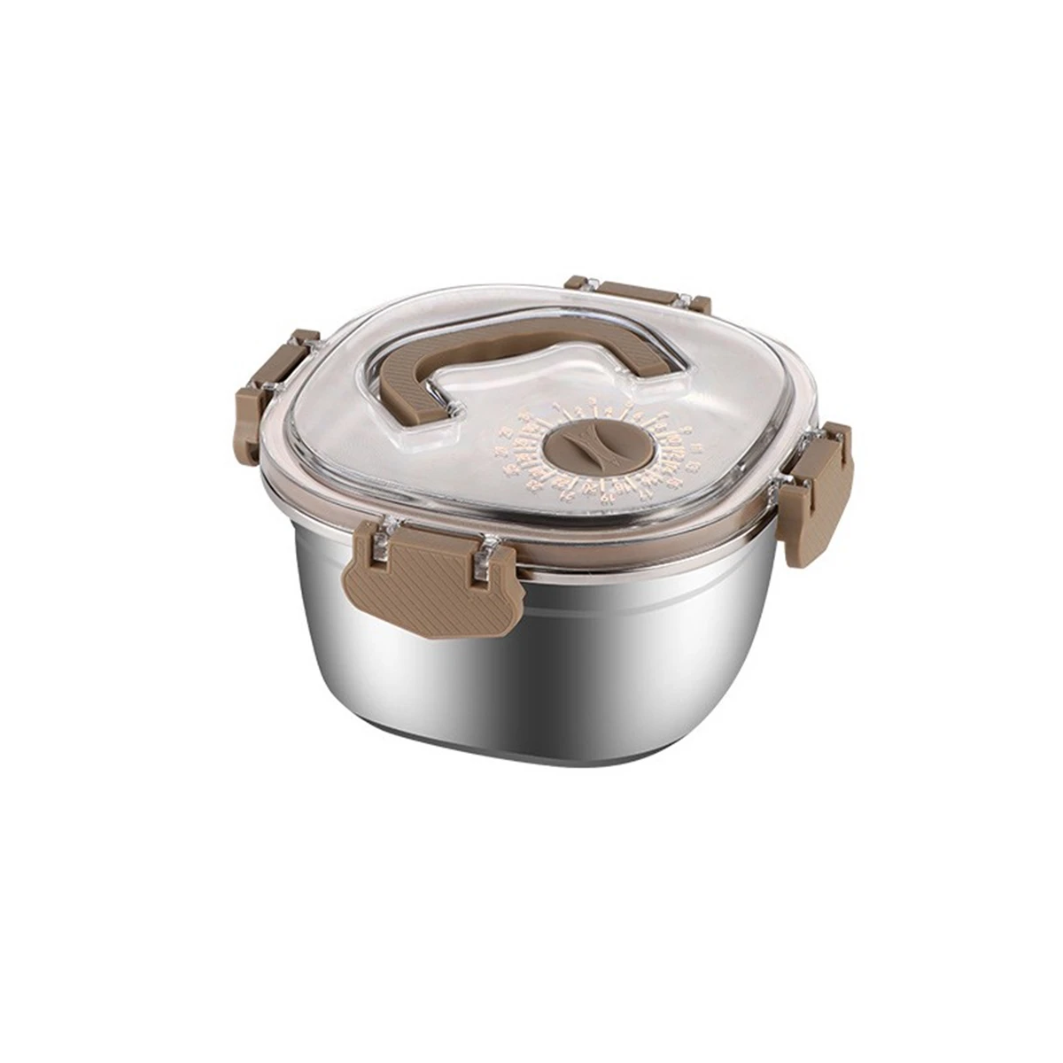 

Multi-purpose Food Container Silver Brown Leakproof Food Container Dishwasher Safe Flexible Silicone Seals Locking Lids