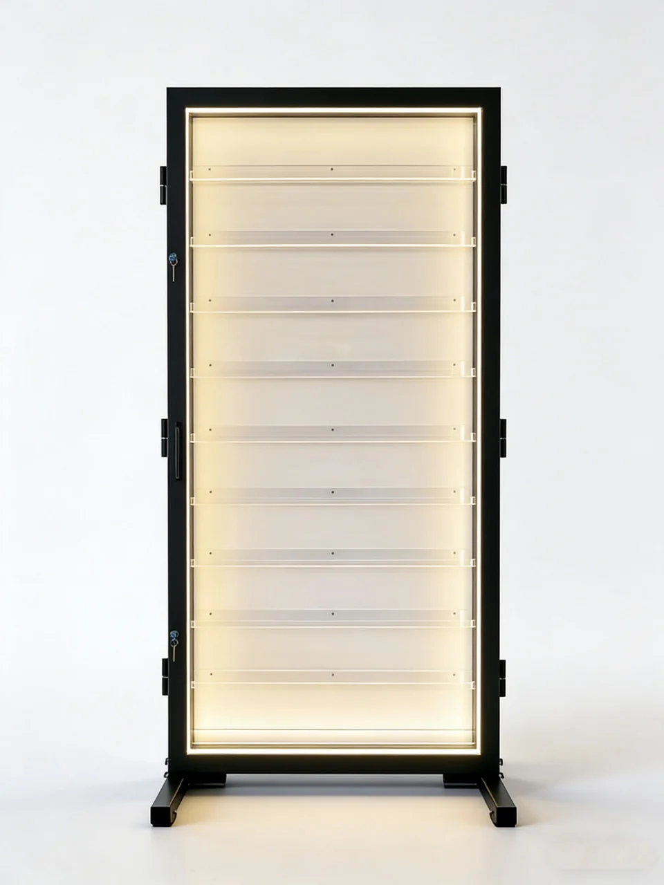 Premium LED-Lit Aluminum Alloy Graded Card Display Cabinet Clip Secure Showcase for Valuable Collectible Cards Retail Stores