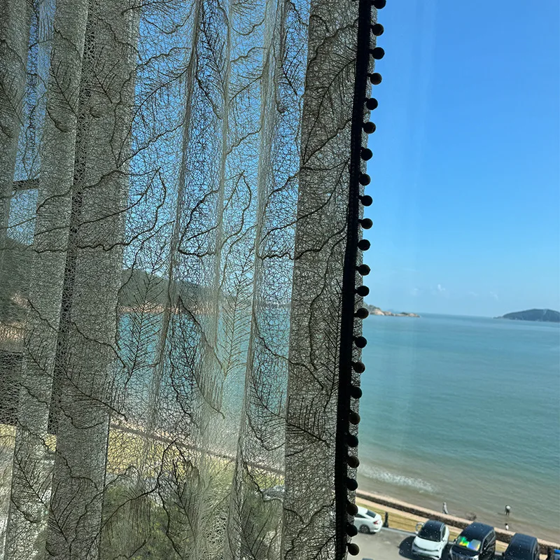 

Современный минималистичный стиль, вышивка бежевого золота, светопроницаемый светильник для оконного экрана, роскошная гостиная, спальня, балкон