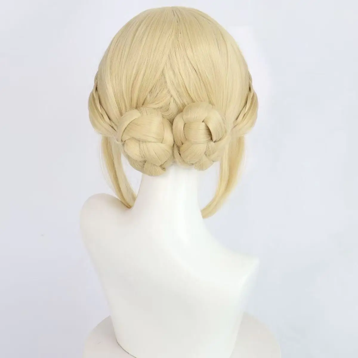 قطعة واحدة من الشعر المضفر باللون الذهبي الفاتح، 2 كيس شعر مجعد، شعر مستقيم، بنفسجي، حديقة أبدية، شعر مستعار على شكل أنمي بنفسجي #4