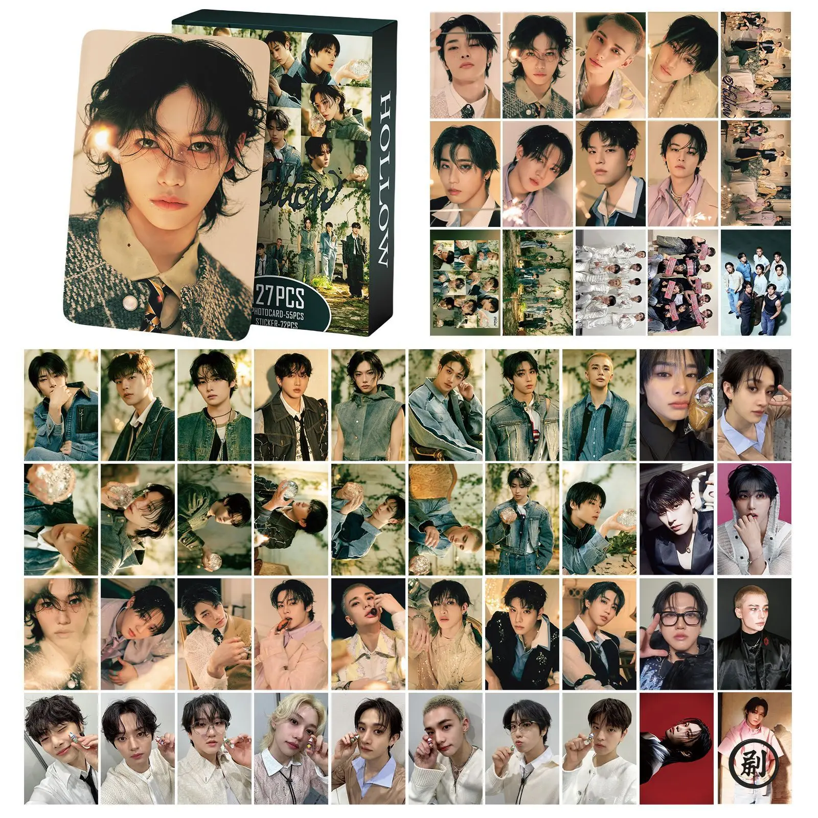 Nuevo Set de 127 Pegatinas y Photocards de Kpop SKZ Boy, Tarjetas Lomo del Nuevo Álbum HOLLOW, Tarjetas con Fotos Impresas de Estrellas Coreanas, Colección para Fans, Postales