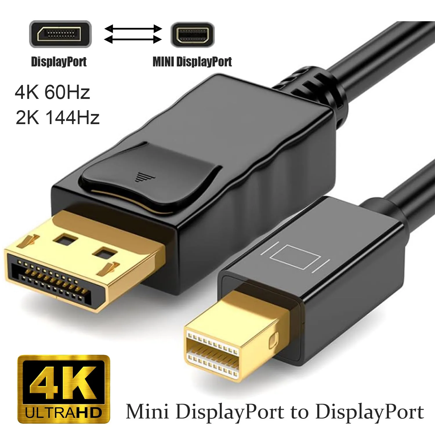 كابل Mini DisplayPort إلى DisplayPort Mini DP إلى DP مطلي بالذهب 4K@60 هرتز 2K@144 هرتز (Thunderbolt) إلى كابل DP (ذكر إلى ذكر) #1