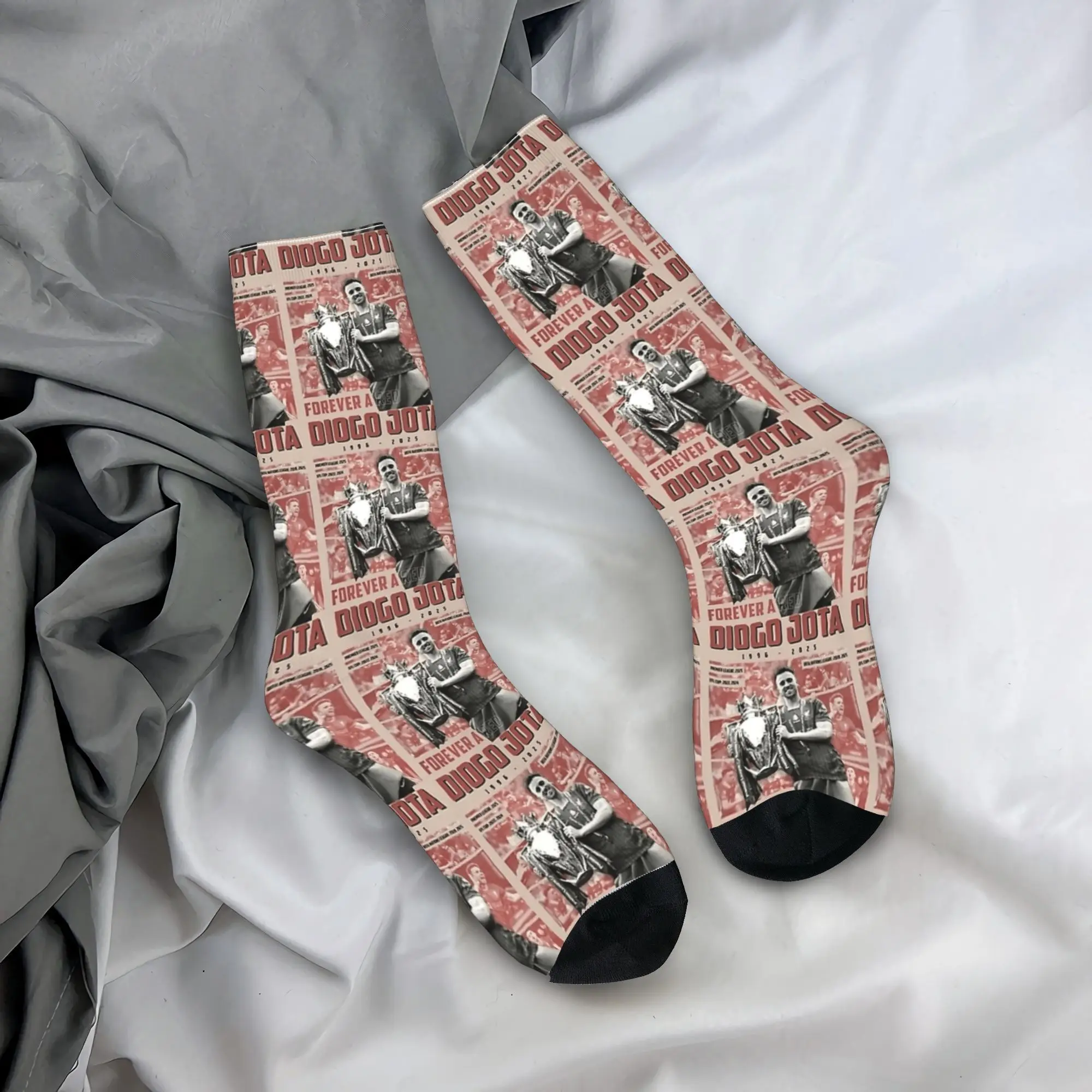 Diogo Jota Forever A calcetines rojos medias divertidas primavera antideslizante mujeres hombres calcetines cómodo patrón correr calcetines deportivos