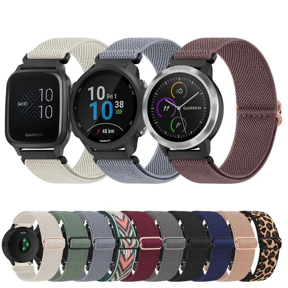 

Нейлоновый ремешок 20 мм для Garmin Vivoactive 5 3 t Music/Venu 2 Plus SQ 2/Forerunner 645 245 158 55/Vivomove Trend LUXE SPORT ремешок для часов