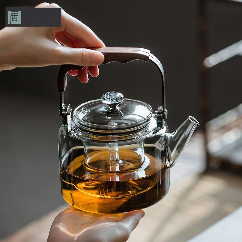 

Утолщенный стеклянный чайник большой емкости с ручкой для заваривания и приготовления чая, для плиты, набор для чаепития Cerc Stove Touch Miss