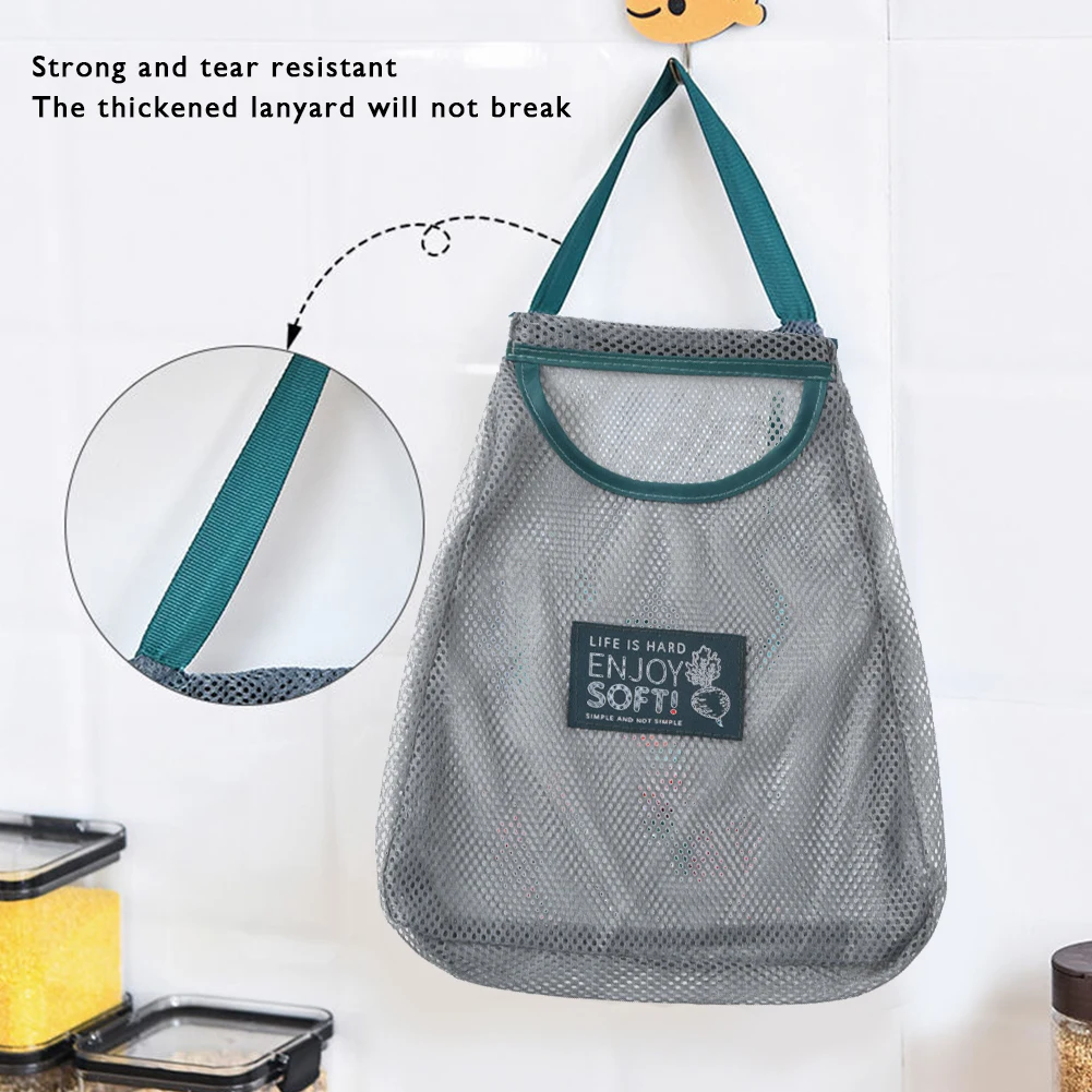 Fruit Vegetable Storage Bag Reusable Shopping Handbag Washable Eco Friendly Hollow Net Portable for Garlic Potatoes Onion view 5
