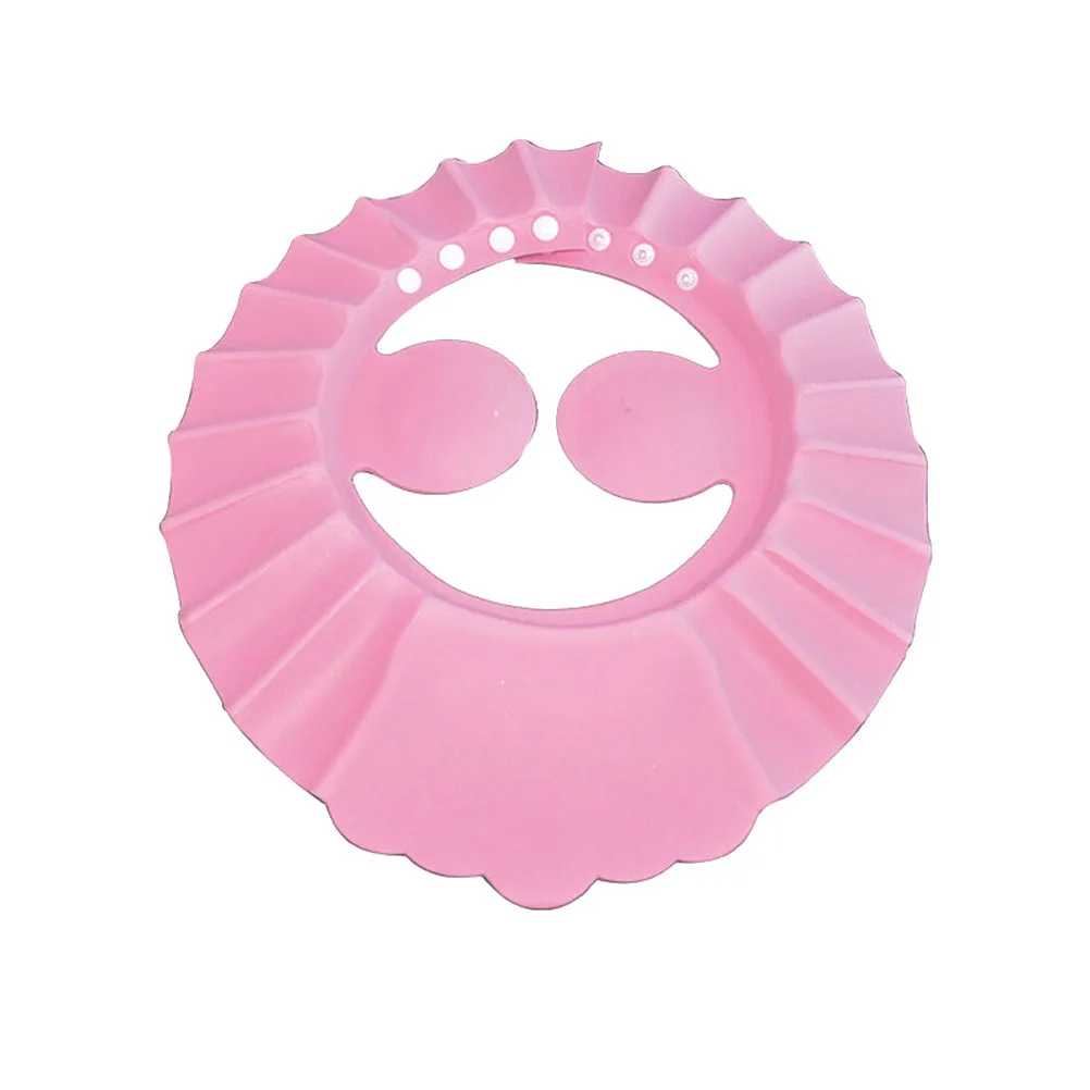 

Baby Adjustable Shower Cap for Hair Washing with Ear Protection Pads Eye Shield Lightweight Bright Color Heat Resistant 80C