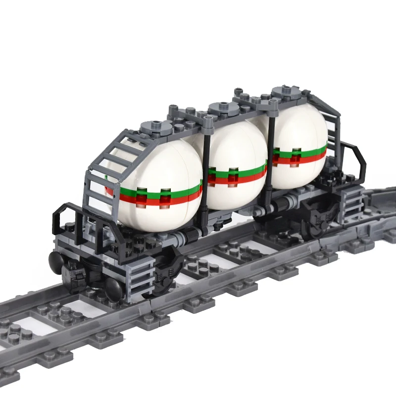 MOC City Creative Idea Train Rheingold Double-decker Transport Vehicle Carriage Building Block Bricks Kids DIY Technical Toys