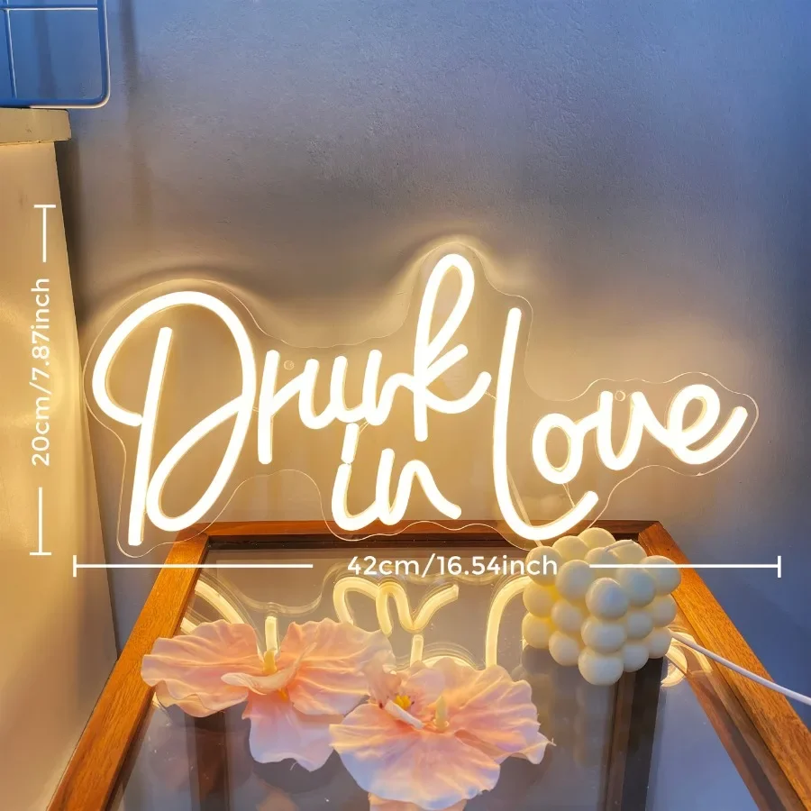 Neon Sign for Home Decor for Room in Love LED Drunk Bedroom Light Romantic Bar | Accessories Club Wedding&party Ambient Living