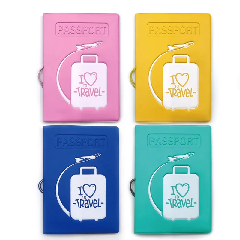 Colorful Emboss Women\'s Passport Cover Print Girls Boys ID Card Holder Travel Ticket Passport Case Drop Shipping
