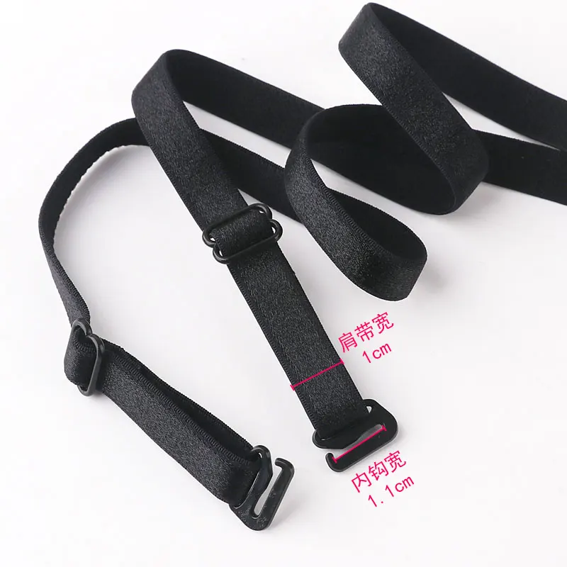 Rubber buckle 0.8cm thin cross underwear shoulder strap widened adjustable bra elastic band for children's anti slip