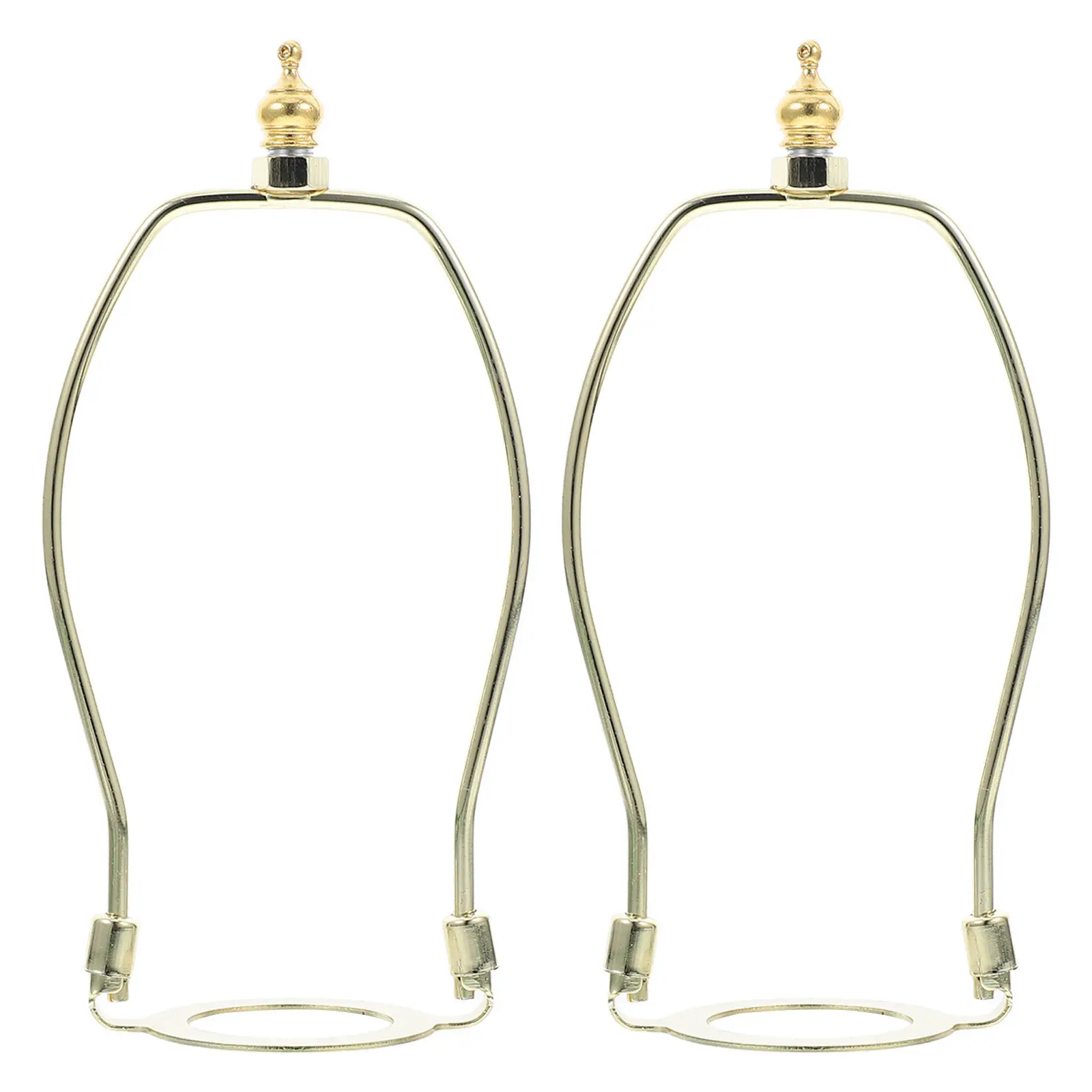 2Pcs Versatile Lamp Shade Hardware Set Lamp Harp Bracket with Finial E27 Holder for Table Floor Lamps Repair DIY Lighting