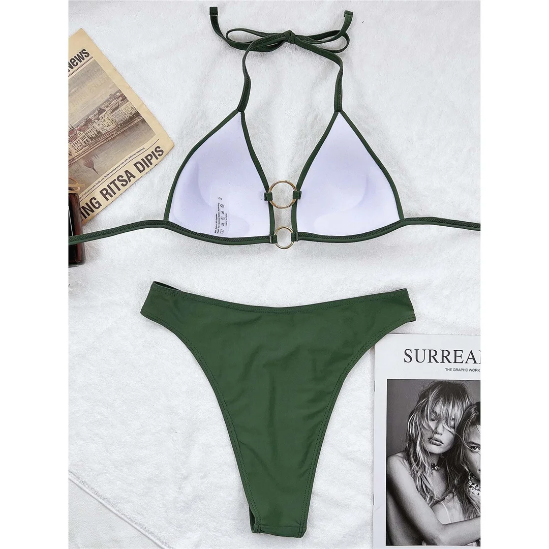 Sexy Neckholder-Bikini Push-Up-Badeanzug Damen-Bademode Zweiteiliges Bikini-Set mit BH-Cup Badeanzug Badebekleidung Damen V3433 – Detail 11
