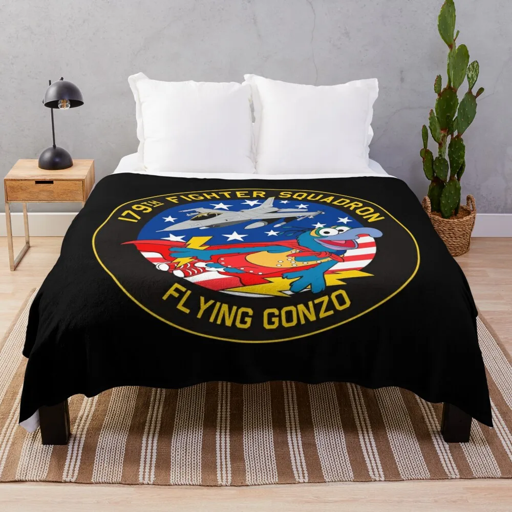 

USAF - 179th Fighter Squadron - Flying Gonzo - Personal patch Mk2 Clean Style Throw Blanket Summer Blankets