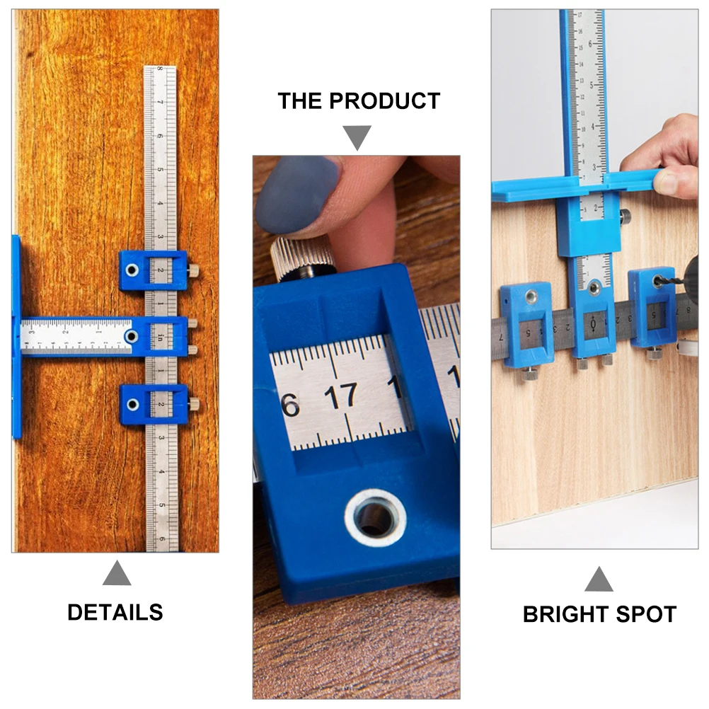 

1Set Wood Doweling Drilling Guide Puncher Adjustable Punch Locator Drill Guide Sleeve Woodworking Kit Accurate Positioning