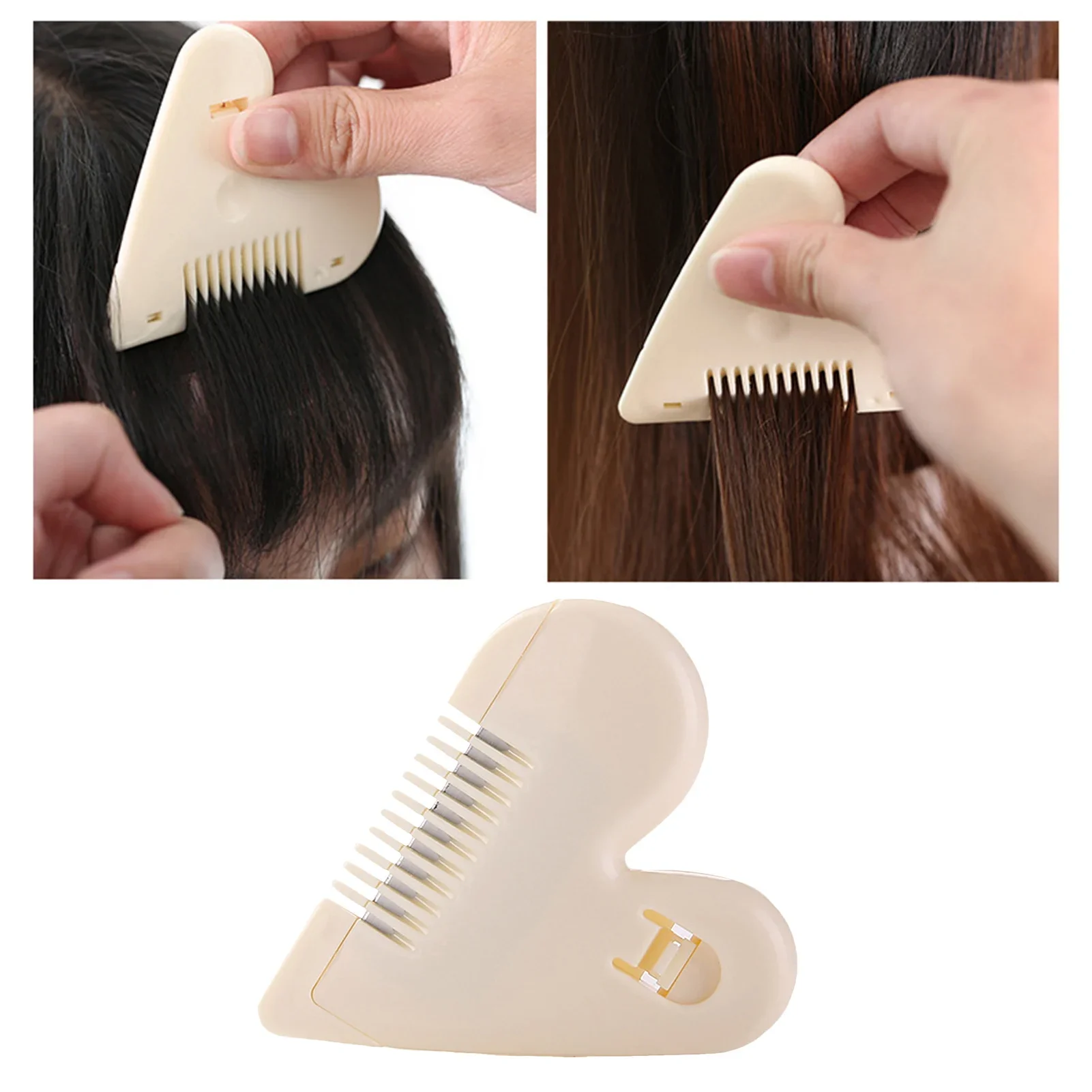 

1pc Mini Hair Cutter Comb Women Hair Cutting Comb Heart-Shaped Manual Cutting Comb For Thick And Thin Hair Bangs Styling