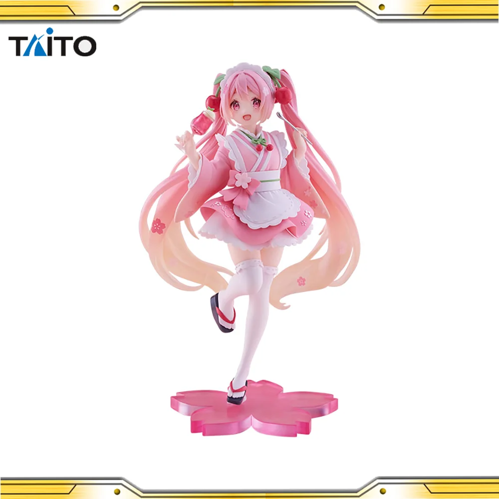 In Stock Original TAITO Sakura Hatsune Miku Maid PVC Anime Figures Action Figure Model Toys Collectibles Gifts