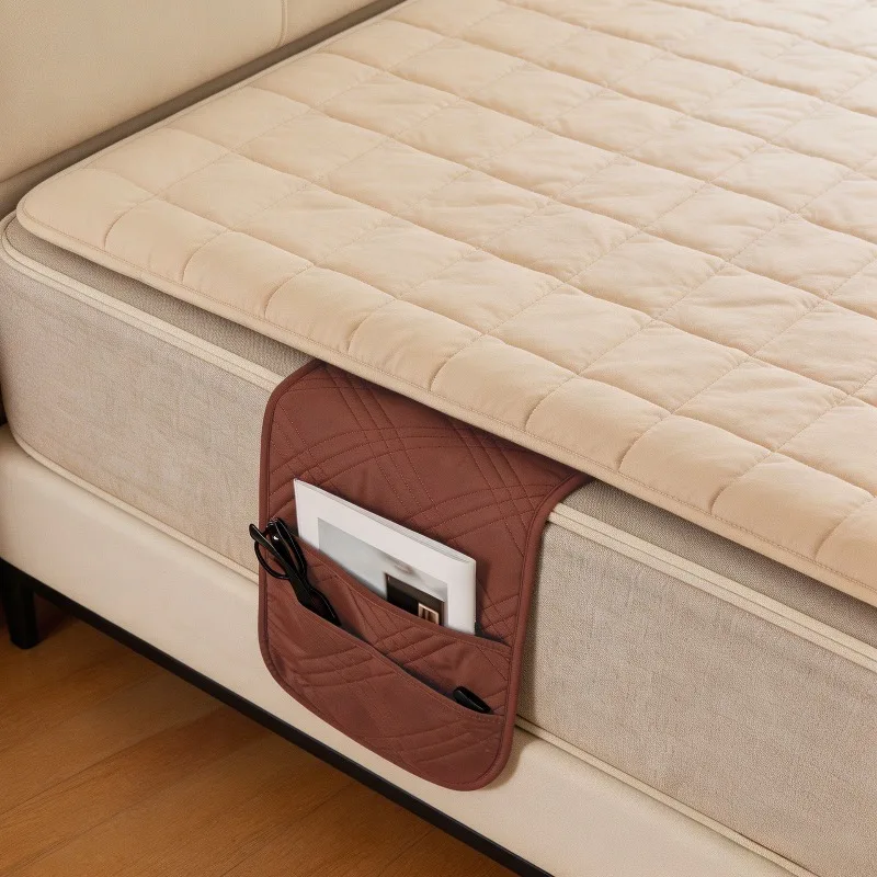 1/2Pcs Bedside Storage Hanging Bag Anti-slip Bedside Organizer Pocket Storage Bag for Bed Rails Couch Armchair to Store Sundries