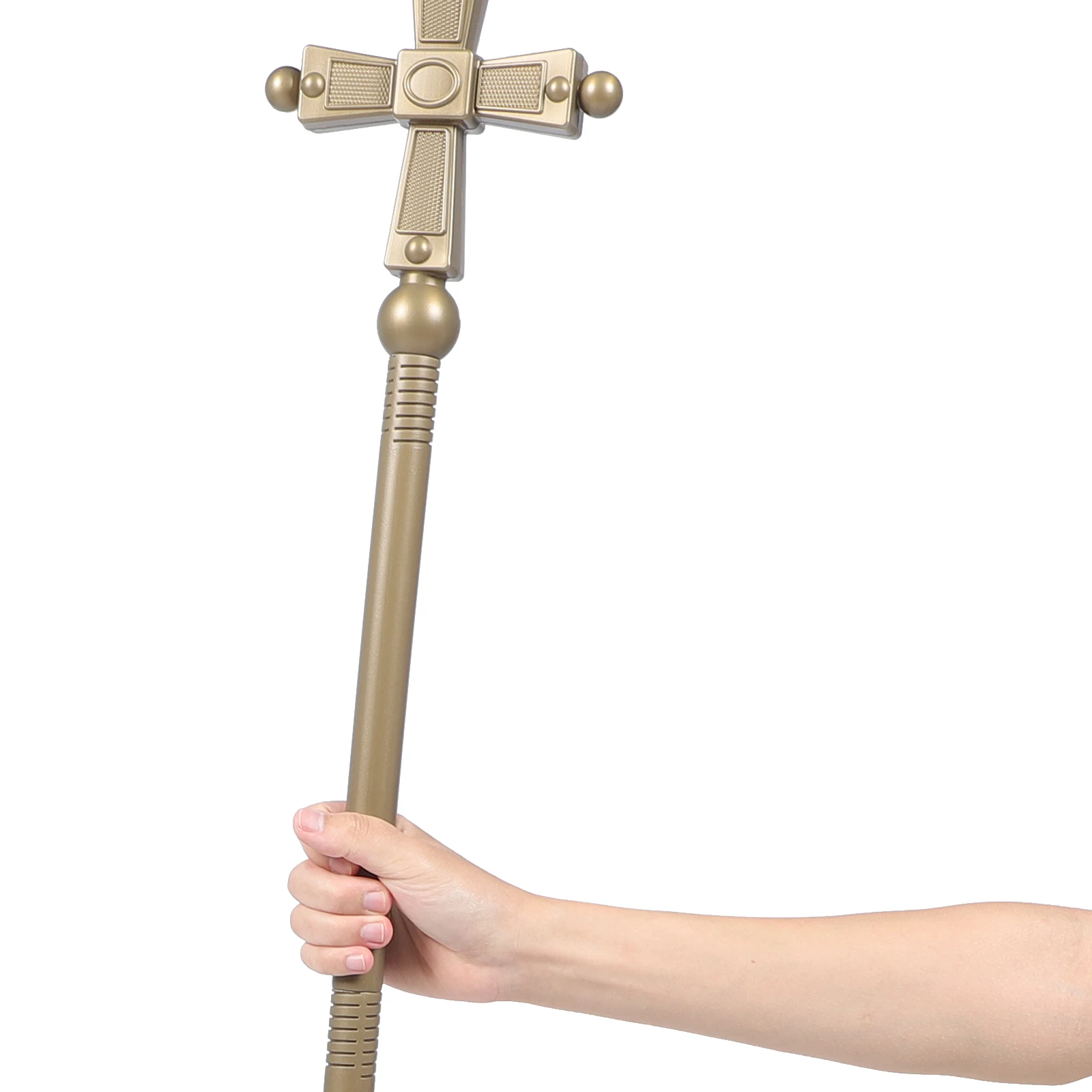 Kij Sztaba Krzyżowa 77cm Plastikowa Laska Kostiumowa Rekwizyt na Halloween Imprezę Scenę