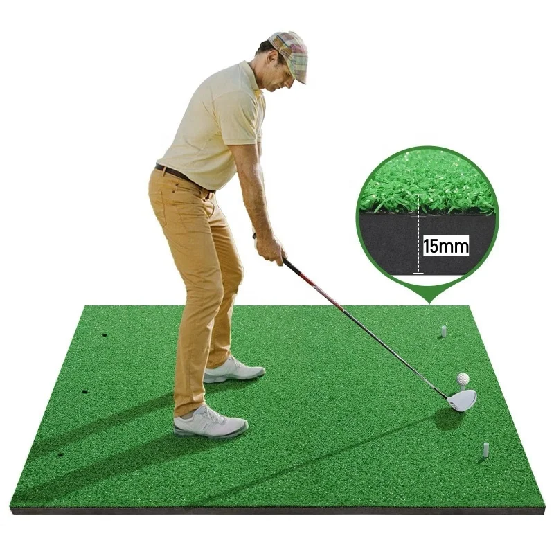 

Heavy Duty Commercial 15mm Nylon + 15mm EVA Foam Artificial Turf Golf Range Hitting Practice Mat for Indoor and Outdoor Practice
