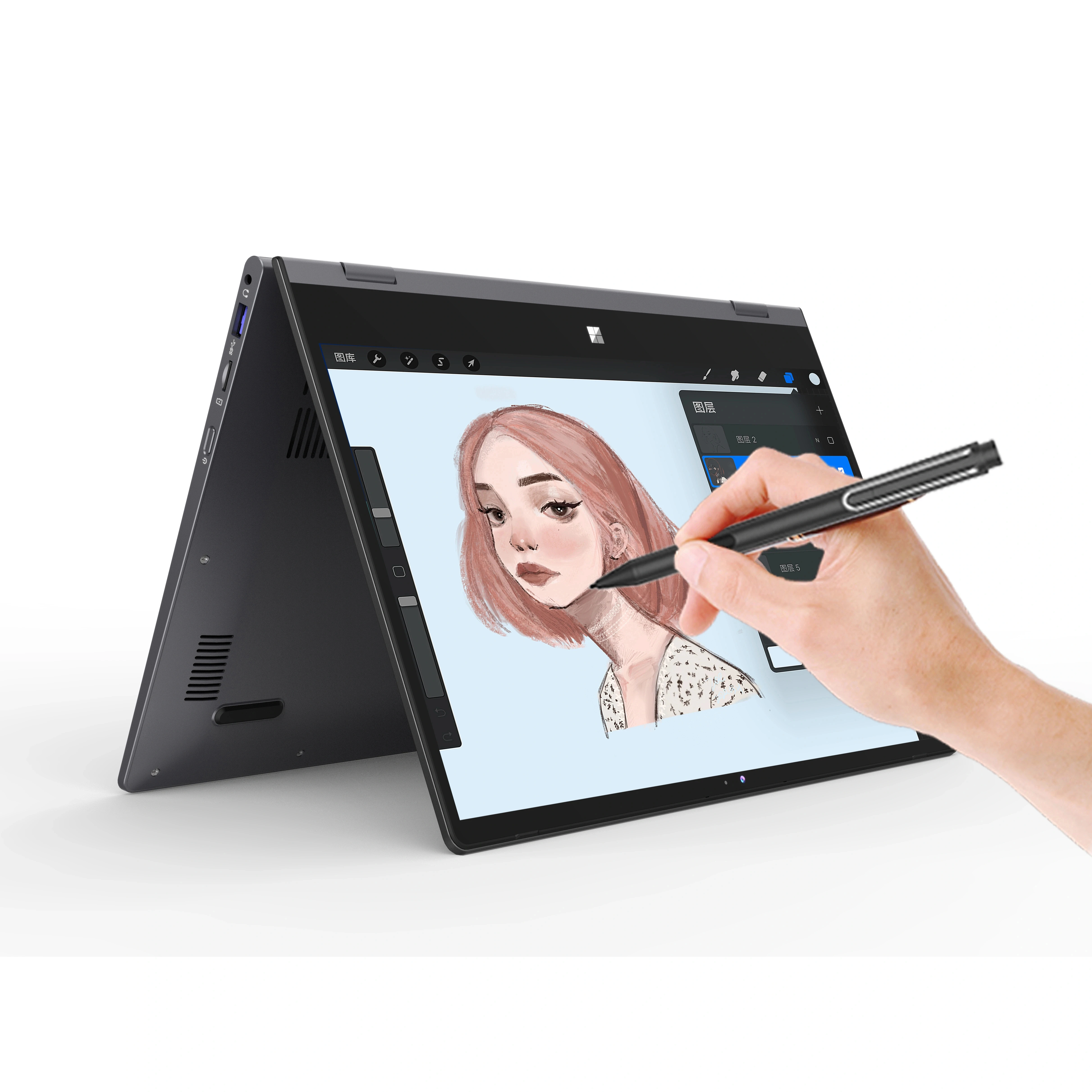 FW-Y1 360도 °   플립 오피스 스터디 넷북 인텔 N95 32GB DDR4 2TB SSD 14인치 미니 노트북 6000mAh 태블릿 2-in-1 2.5K 2560x1440 터치